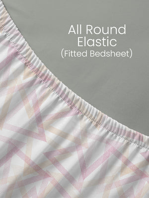 100% Cotton King Fitted Sheet Set, 144 TC Printed, Lumina Floret Collection