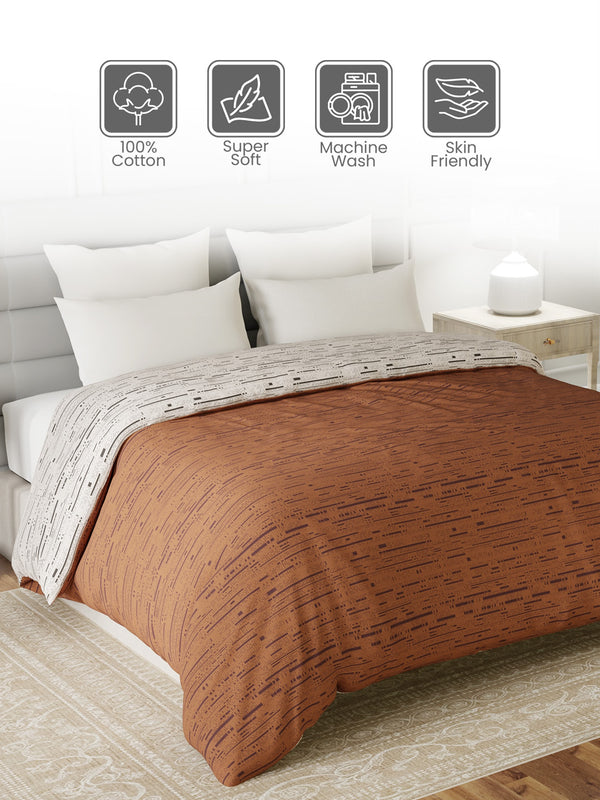 100% Cotton Double Reversible Comforter, 144 TC Printed, Lumina Floret Collection