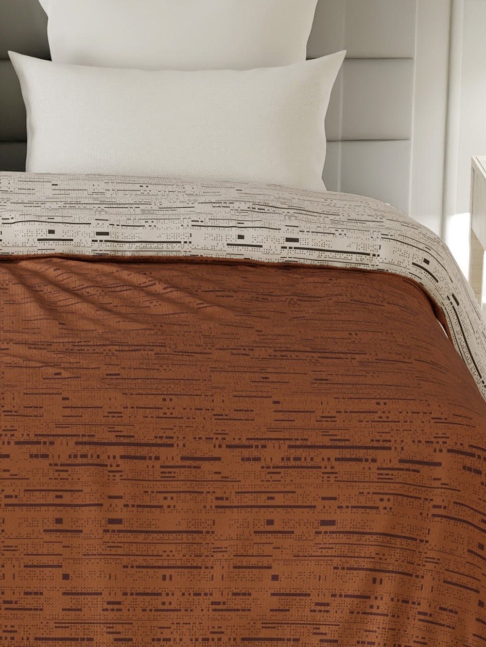 100% Cotton Double Reversible Comforter, 144 TC Printed, Lumina Floret Collection