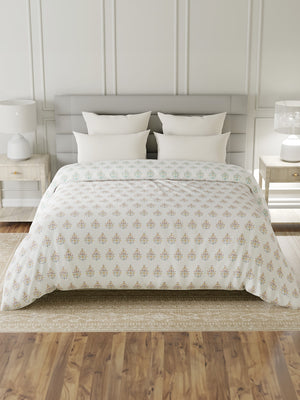 100% Cotton Double Reversible Comforter, 144 TC Printed, Lumina Floret Collection