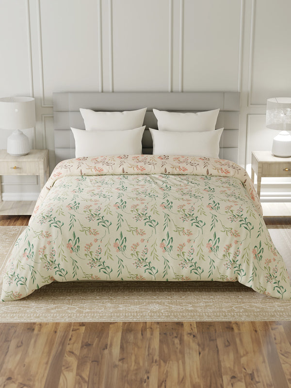 100% Cotton Double Reversible Comforter, 144 TC Printed, Lumina Floret Collection