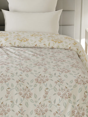 100% Cotton Double Reversible Comforter, 144 TC Printed, Lumina Floret Collection