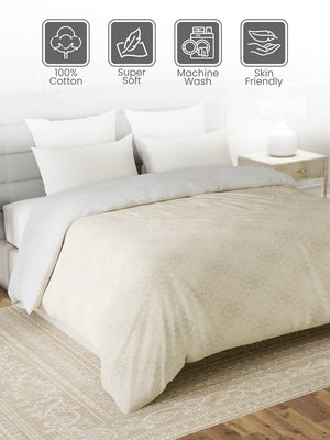 100% Cotton Double Reversible Comforter, 144 TC Printed, Lumina Floret Collection