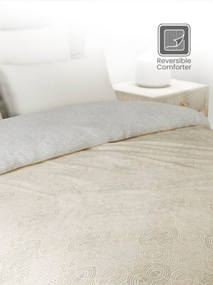 100% Cotton Double Reversible Comforter, 144 TC Printed, Lumina Floret Collection