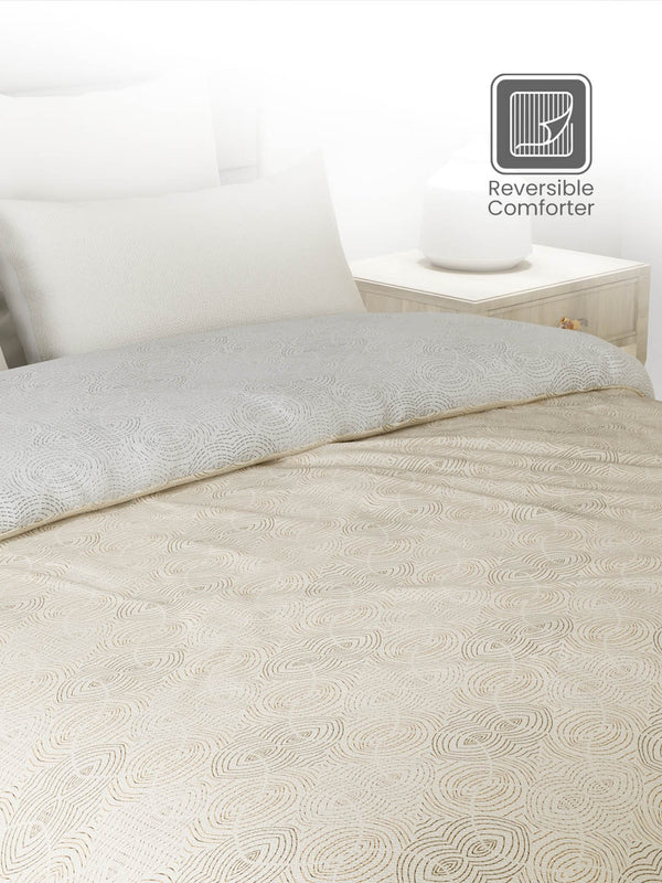 100% Cotton Double Reversible Comforter, 144 TC Printed, Lumina Floret Collection