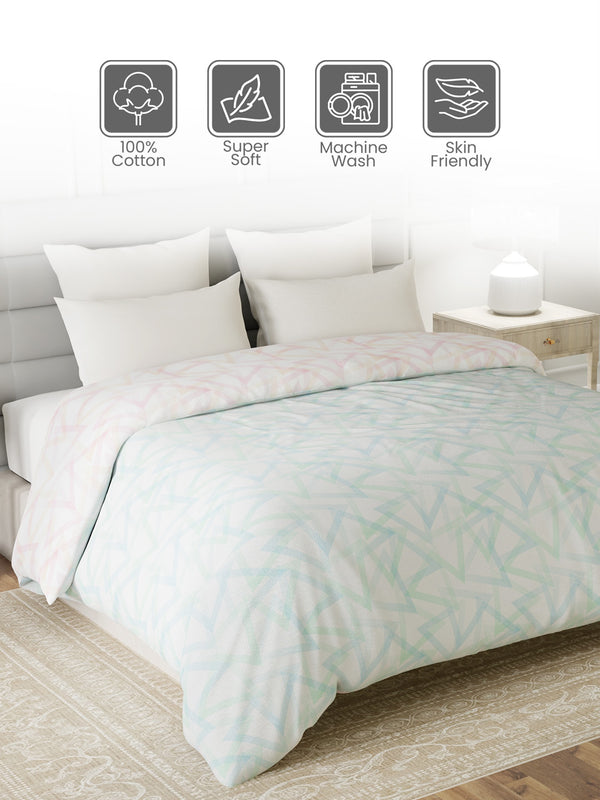 100% Cotton Double Reversible Comforter, 144 TC Printed, Lumina Floret Collection