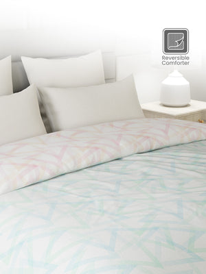 100% Cotton Double Reversible Comforter, 144 TC Printed, Lumina Floret Collection