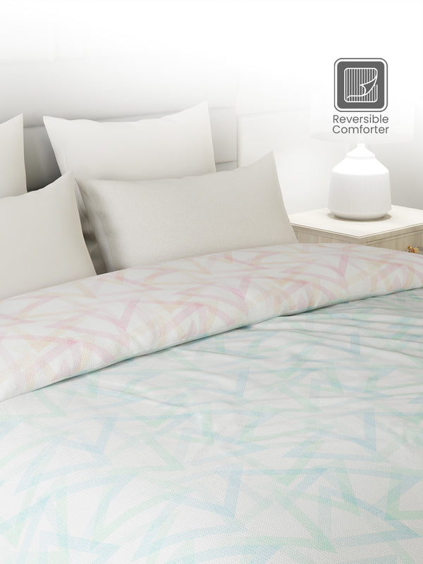 100% Cotton Double Reversible Comforter, 144 TC Printed, Lumina Floret Collection