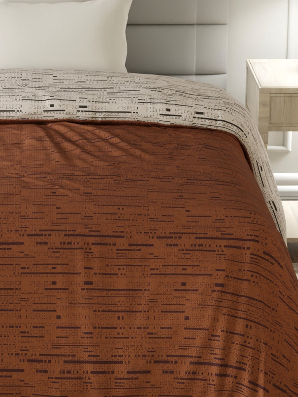 100% Cotton Single Reversible Comforter, 144 TC Printed, Lumina Floret Collection