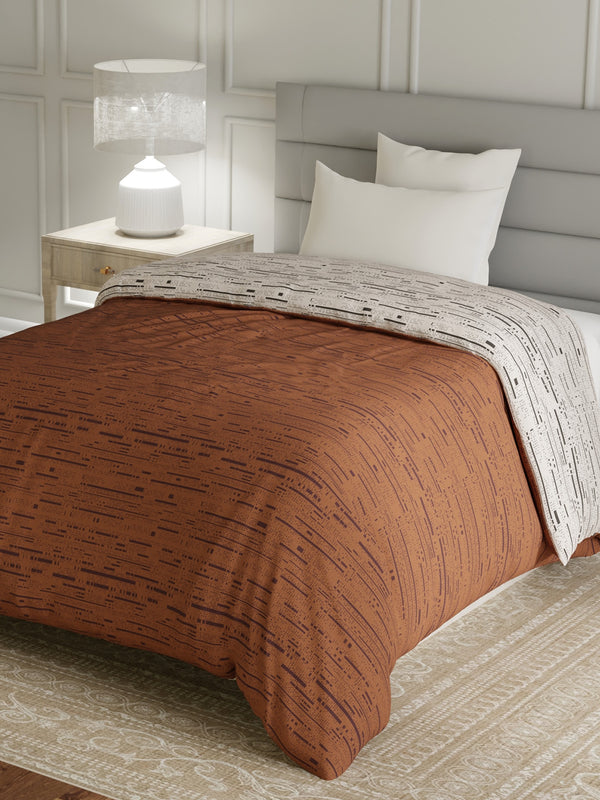 100% Cotton Single Reversible Comforter, 144 TC Printed, Lumina Floret Collection