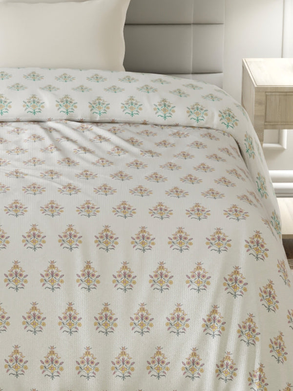 100% Cotton Single Reversible Comforter, 144 TC Printed, Lumina Floret Collection
