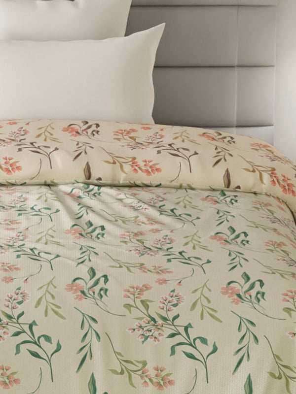 100% Cotton Single Reversible Comforter, 144 TC Printed, Lumina Floret Collection
