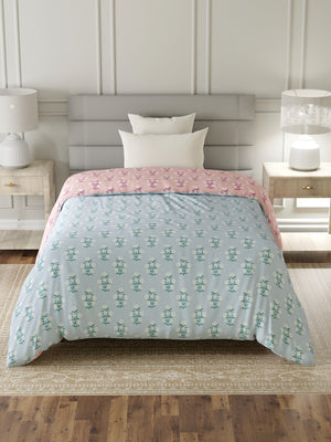100% Cotton Single Reversible Comforter, 144 TC Printed, Lumina Floret Collection