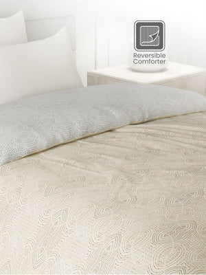 100% Cotton Single Reversible Comforter, 144 TC Printed, Lumina Floret Collection