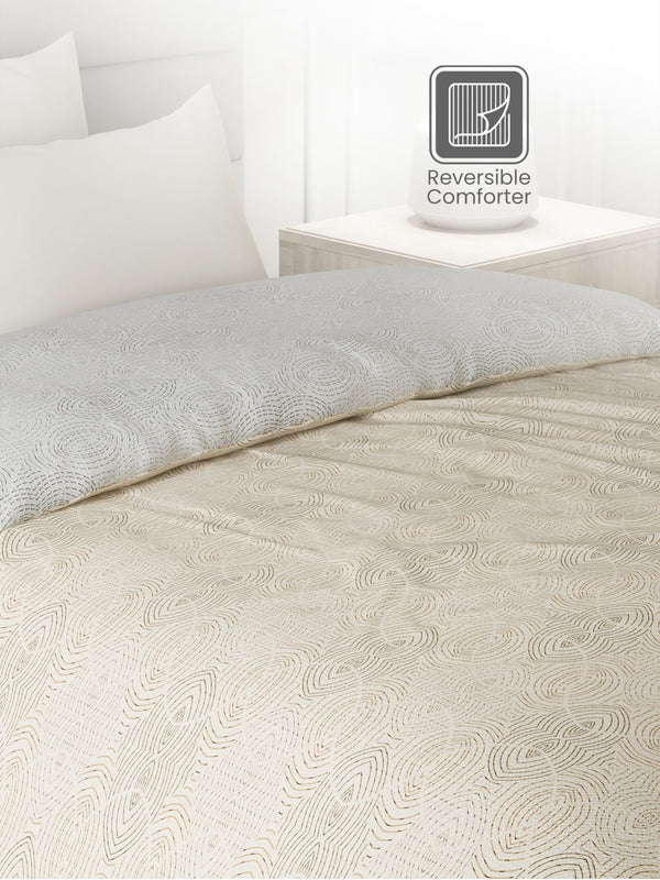 100% Cotton Single Reversible Comforter, 144 TC Printed, Lumina Floret Collection