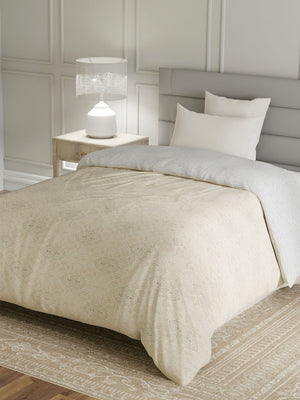 100% Cotton Single Reversible Comforter, 144 TC Printed, Lumina Floret Collection