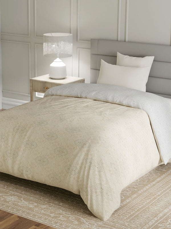 100% Cotton Single Reversible Comforter, 144 TC Printed, Lumina Floret Collection