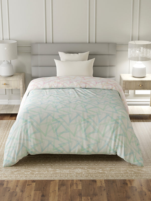 100% Cotton Single Reversible Comforter, 144 TC Printed, Lumina Floret Collection