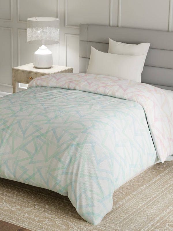 100% Cotton Single Reversible Comforter, 144 TC Printed, Lumina Floret Collection