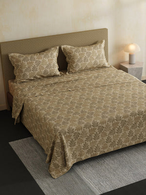 100% Cotton Double Bedsheet Set, 144 TC Printed, Lumina Floret Collection