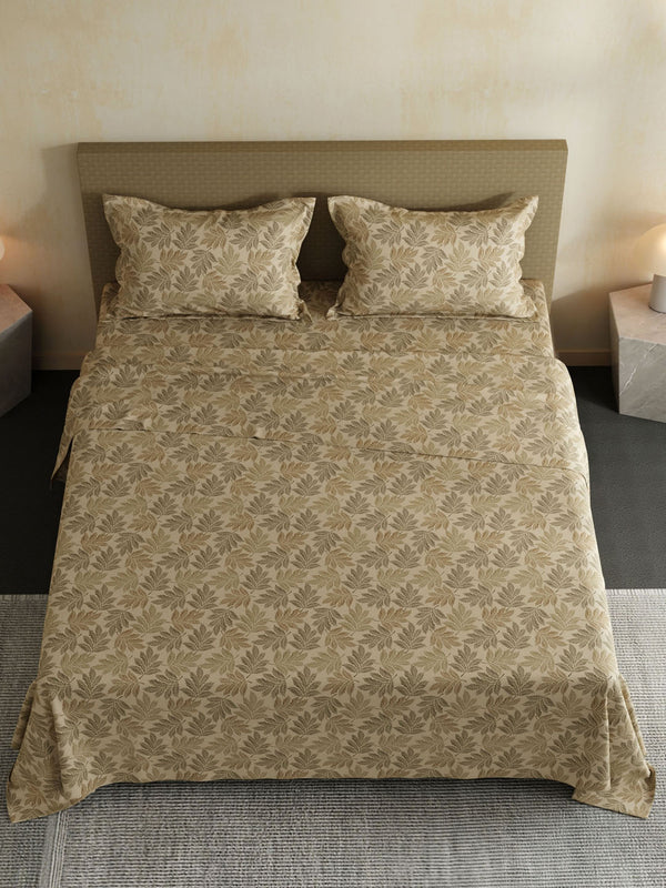 100% Cotton Double Bedsheet Set, 144 TC Printed, Lumina Floret Collection