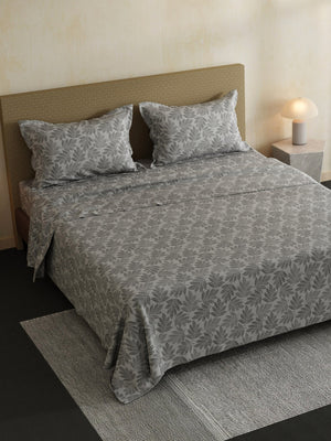 100% Cotton Double Bedsheet Set, 144 TC Printed, Lumina Floret Collection