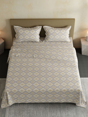 100% Cotton Double Bedsheet Set, 144 TC Printed, Lumina Floret Collection