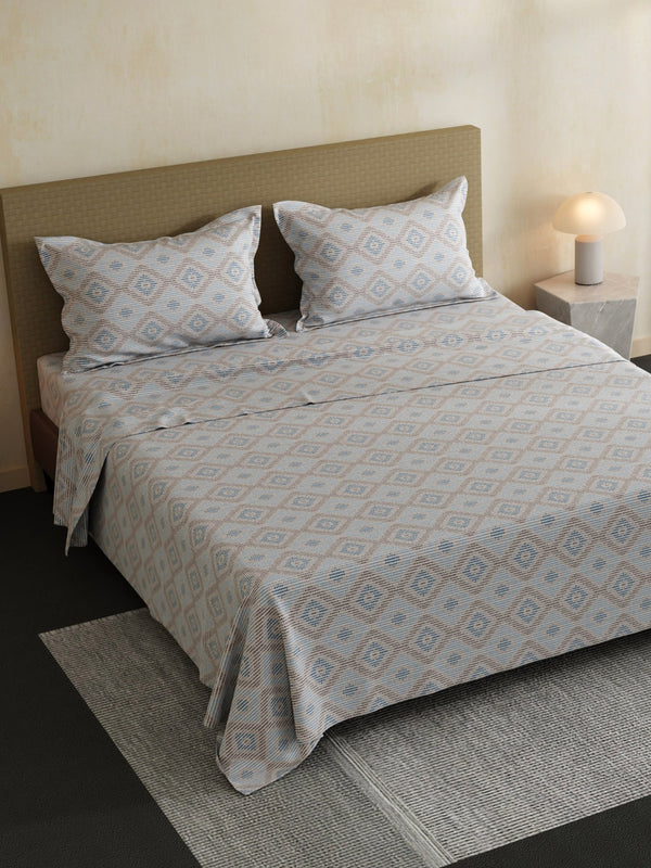 100% Cotton Double Bedsheet Set, 144 TC Printed, Lumina Floret Collection