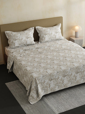 100% Cotton Double Bedsheet Set, 144 TC Printed, Lumina Floret Collection