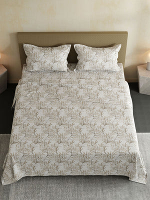 100% Cotton Double Bedsheet Set, 144 TC Printed, Lumina Floret Collection