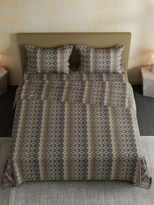 100% Cotton Double Bedsheet Set, 144 TC Printed, Lumina Floret Collection