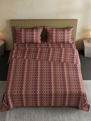 100% Cotton Double Bedsheet Set, 144 TC Printed, Lumina Floret Collection