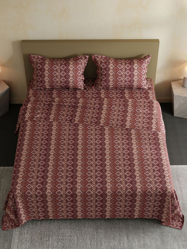 100% Cotton Double Bedsheet Set, 144 TC Printed, Lumina Floret Collection