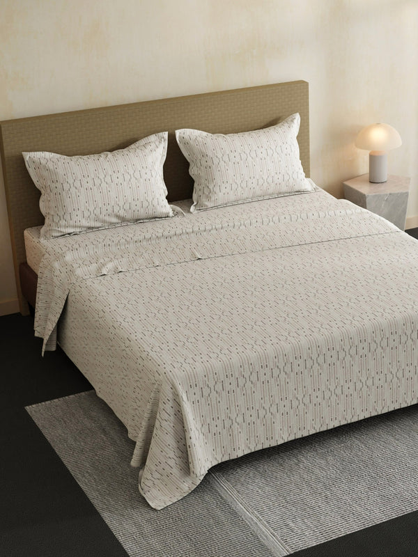 100% Cotton Double Bedsheet Set, 144 TC Printed, Lumina Floret Collection