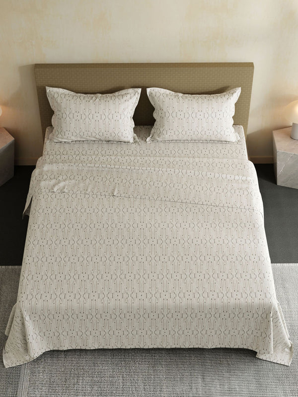 100% Cotton Double Bedsheet Set, 144 TC Printed, Lumina Floret Collection