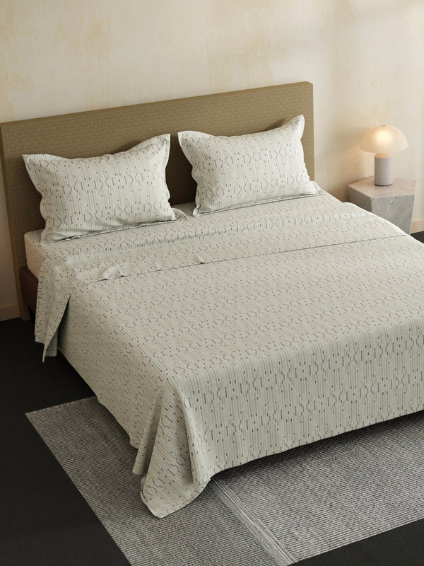 100% Cotton Double Bedsheet Set, 144 TC Printed, Lumina Floret Collection