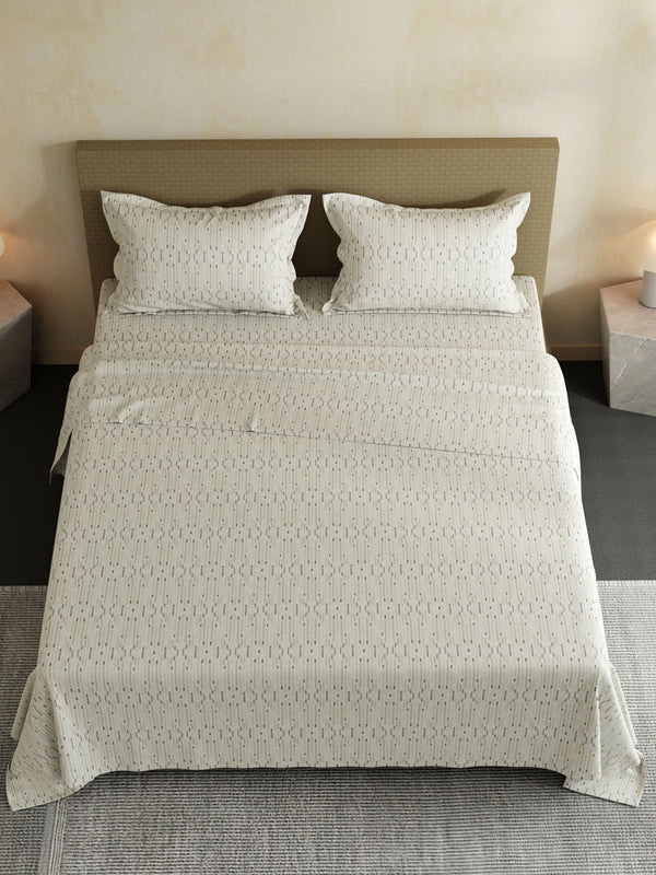 100% Cotton Double Bedsheet Set, 144 TC Printed, Lumina Floret Collection