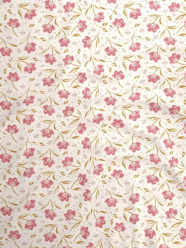 100% Cotton Double Bedsheet Set, 144 TC Printed, Lumina Floret Collection