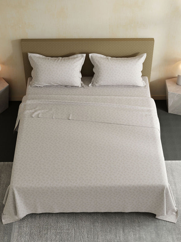 100% Cotton Double Bedsheet Set, 144 TC Printed, Lumina Floret Collection