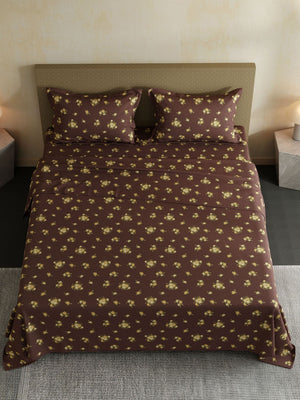 100% Cotton Double Bedsheet Set, 144 TC Printed, Lumina Floret Collection