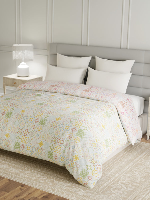 100% Cotton Double Reversible Comforter, 144 TC Printed, Lumina Floret Collection