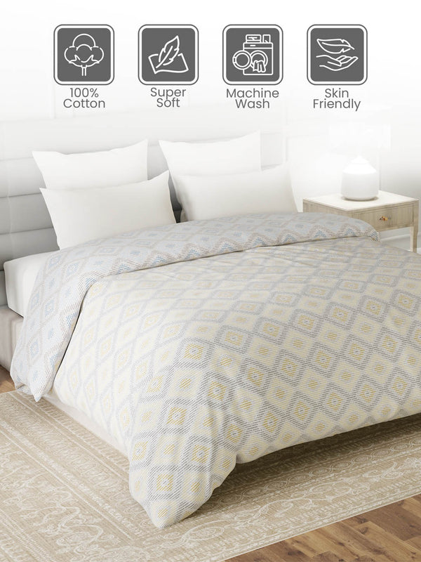 100% Cotton Double Reversible Comforter, 144 TC Printed, Lumina Floret Collection