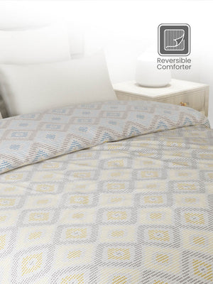 100% Cotton Double Reversible Comforter, 144 TC Printed, Lumina Floret Collection