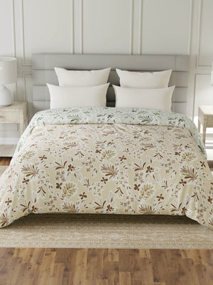 100% Cotton Double Reversible Comforter, 144 TC Printed, Lumina Floret Collection