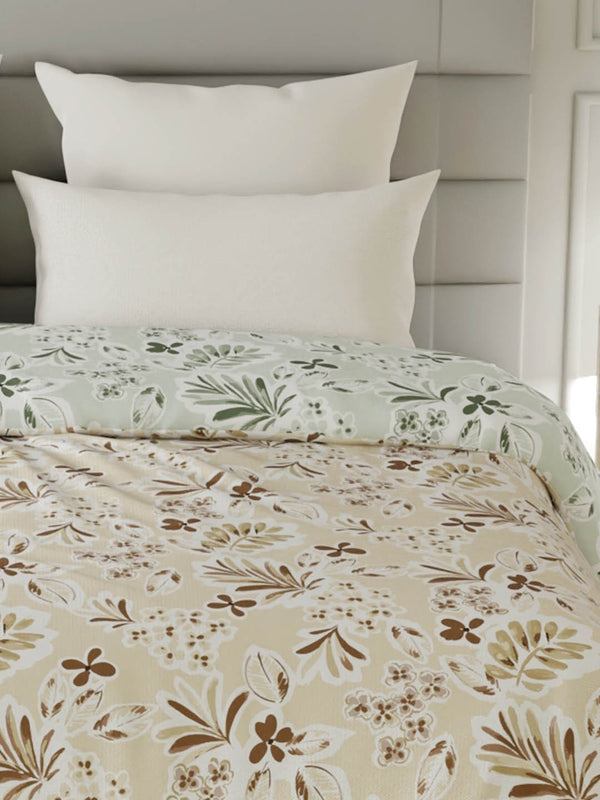 100% Cotton Double Reversible Comforter, 144 TC Printed, Lumina Floret Collection