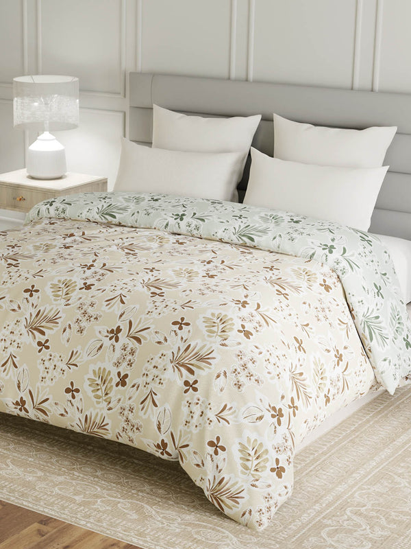 100% Cotton Double Reversible Comforter, 144 TC Printed, Lumina Floret Collection