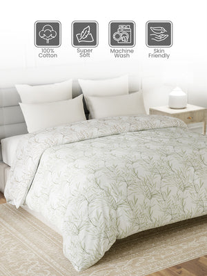 100% Cotton Double Reversible Comforter, 144 TC Printed, Lumina Floret Collection