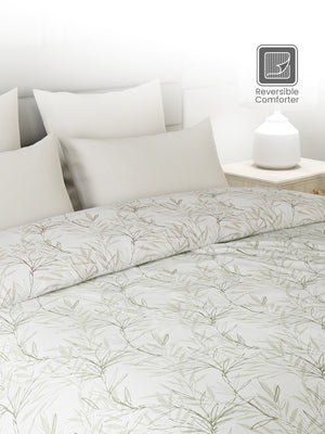 100% Cotton Double Reversible Comforter, 144 TC Printed, Lumina Floret Collection