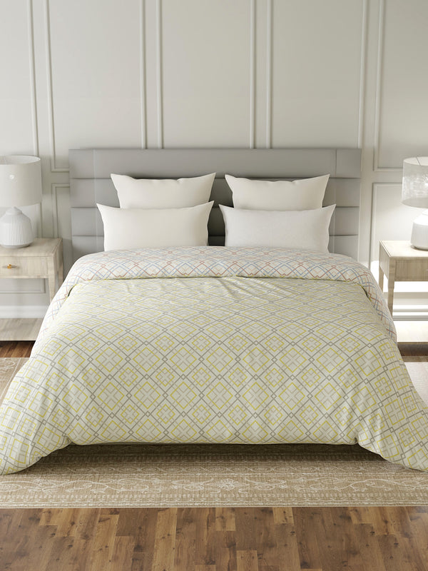 Reversible Double Comforter, 100% Cotton 140 TC, Multicolor Geometrical, For Mild Winter & All Season Lumina Floret