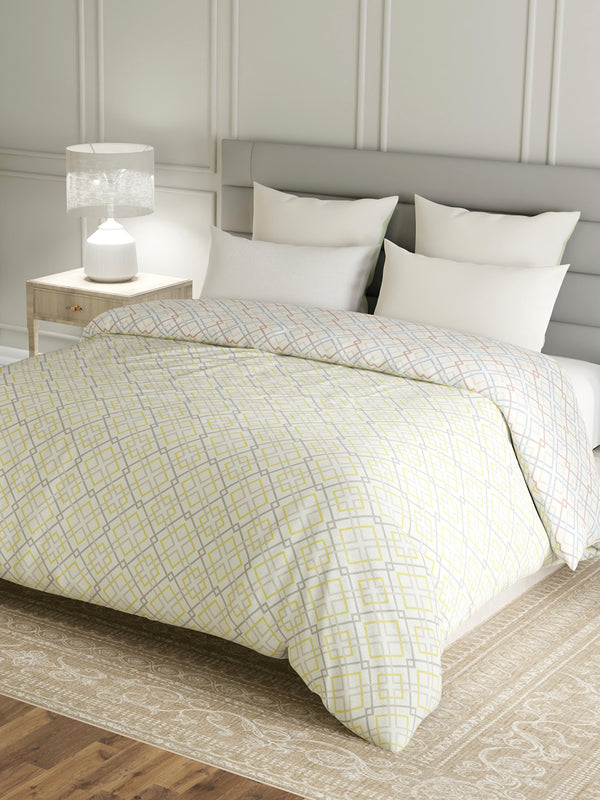 Reversible Double Comforter, 100% Cotton 140 TC, Multicolor Geometrical, For Mild Winter & All Season Lumina Floret
